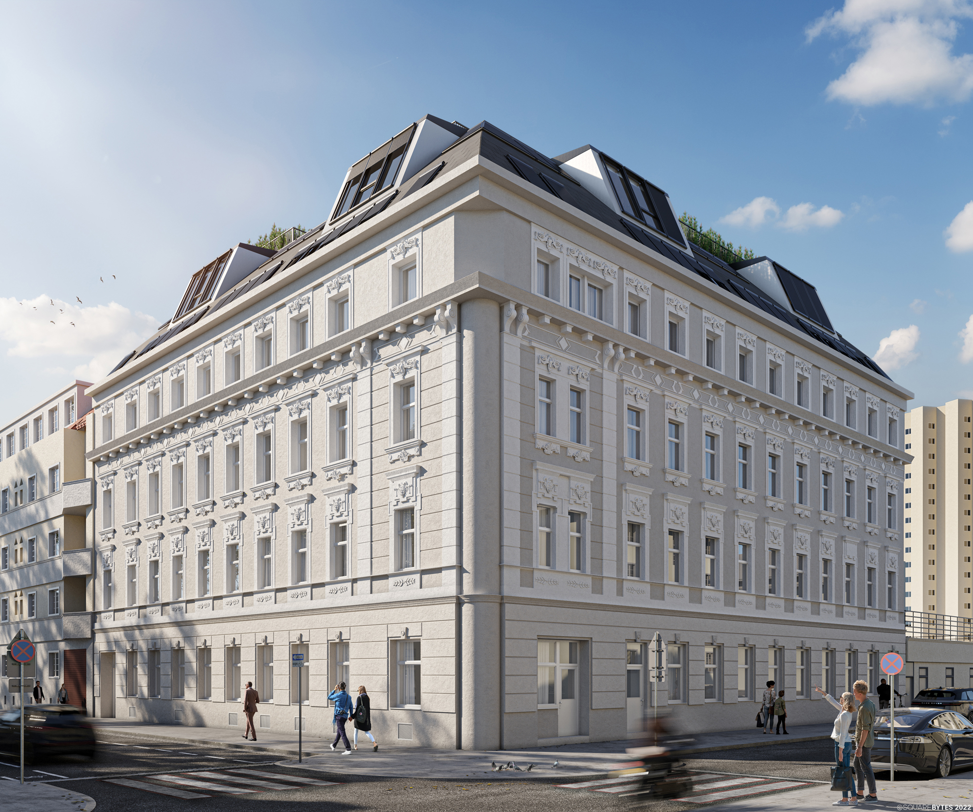 Baustart in Kagran: 2023 soll der Gründerzeitaltbau in der Meißnergasse 2, 1220 Wien prachtvoller erscheinen, als je zuvor.