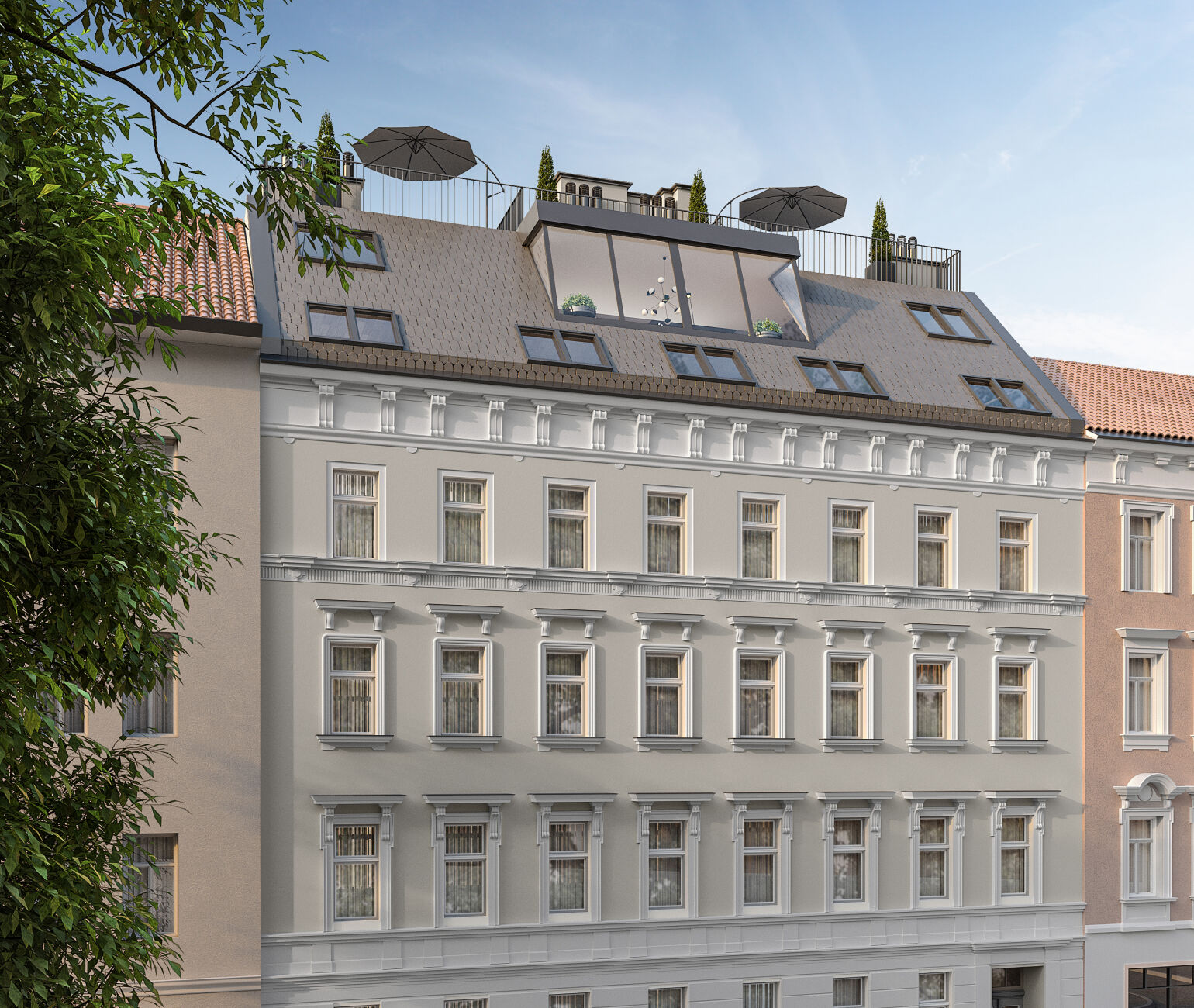 Auch im aufstrebenden 14. Bezirk revitalisiert die 3SI Immogroup ein beeindruckendes Altbaujuwel. In der Schanzstraße 53 entstehen 23 exklusive Eigentumswohnungen mit Wohnflächen von ca. 30 bis 95 m² und durchdachten 1- bis 4-Zimmer-Grundrissen. 