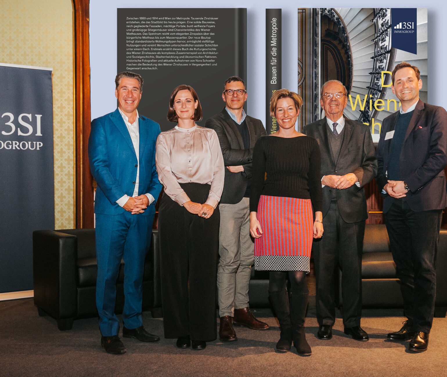 Michael Schmidt, Dr. Marion Krammer, Dr. Andreas Nierhaus, Dr. Margarethe Szeless, Dr. Alfred Fogarassy und Markus Steinböck freuen sich über die gelungene Buchpräsentation. (v.l.n.r.)