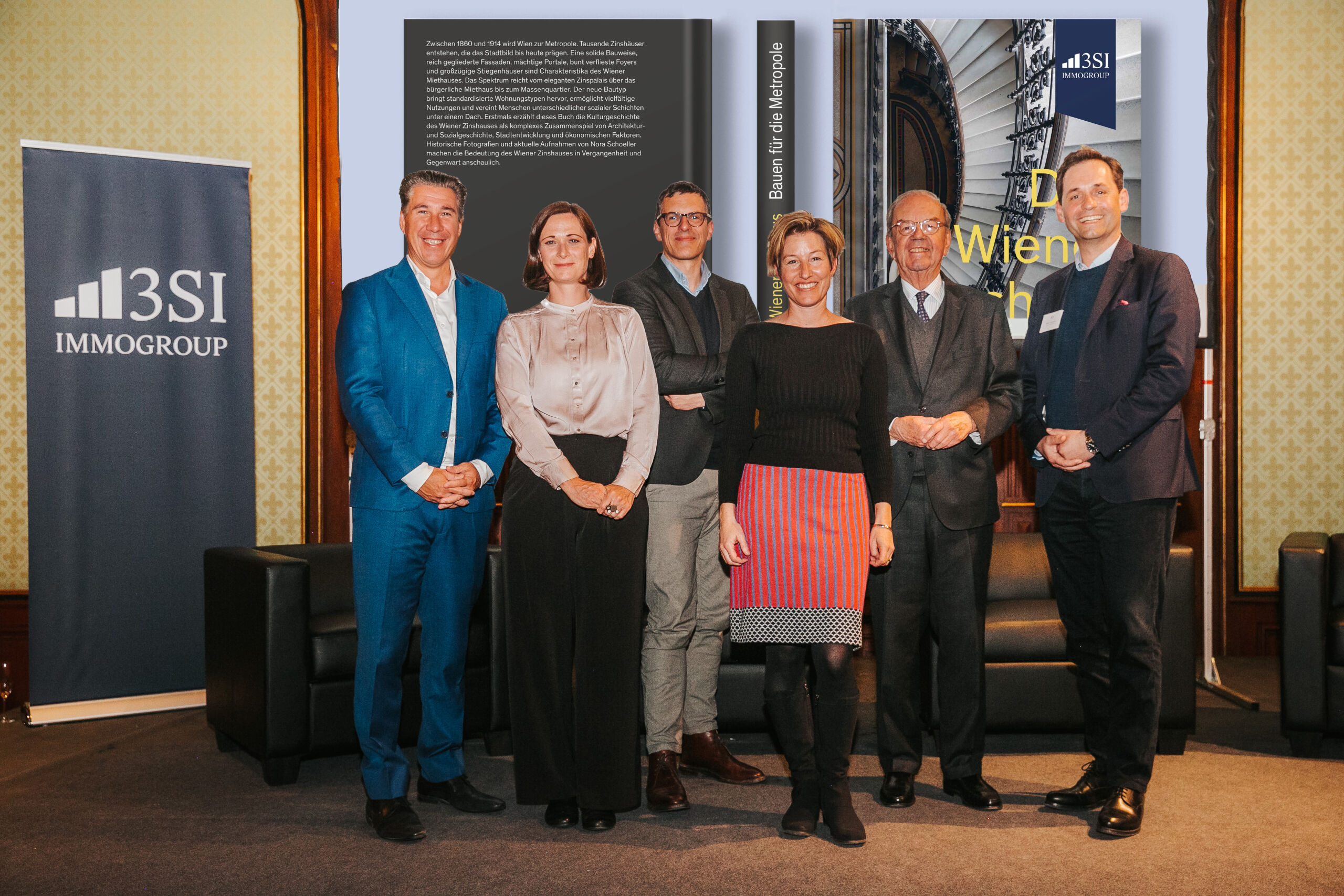 Michael Schmidt, Dr. Marion Krammer, Dr. Andreas Nierhaus, Dr. Margarethe Szeless, Dr. Alfred Fogarassy und Markus Steinböck freuen sich über die gelungene Buchpräsentation. (v.l.n.r.)