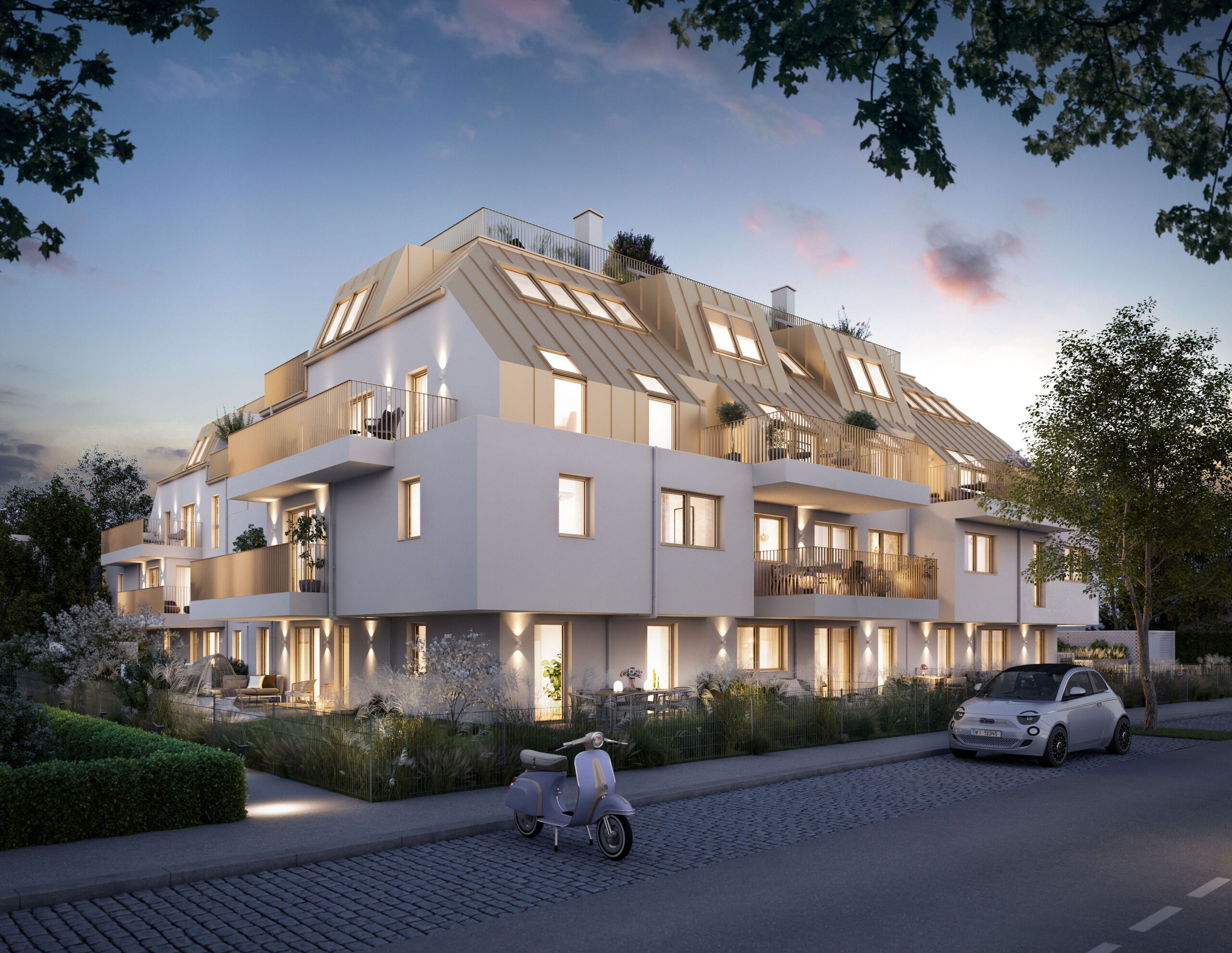 THE LIBERTY in Wien Kagran: 36 Eigentumswohnungen und 2 Townhouses werden bis 2025 am Gelände Am Freihof entwickelt. 