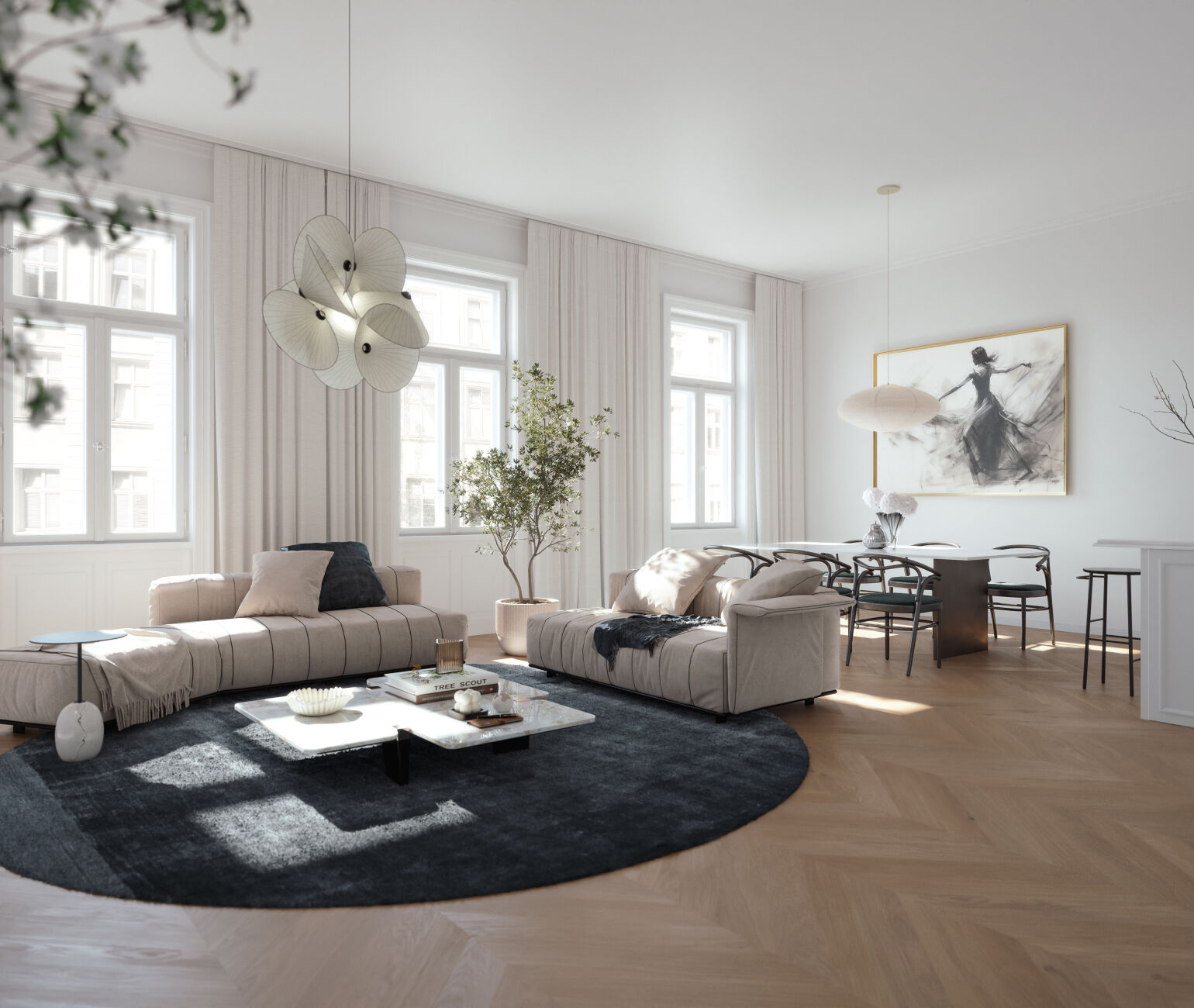 Exklusive Altbauwohnung Le Petit Paris Hahngasse 30 – stilvolles Wohnen mit französischer Eleganz und Wiener Charme