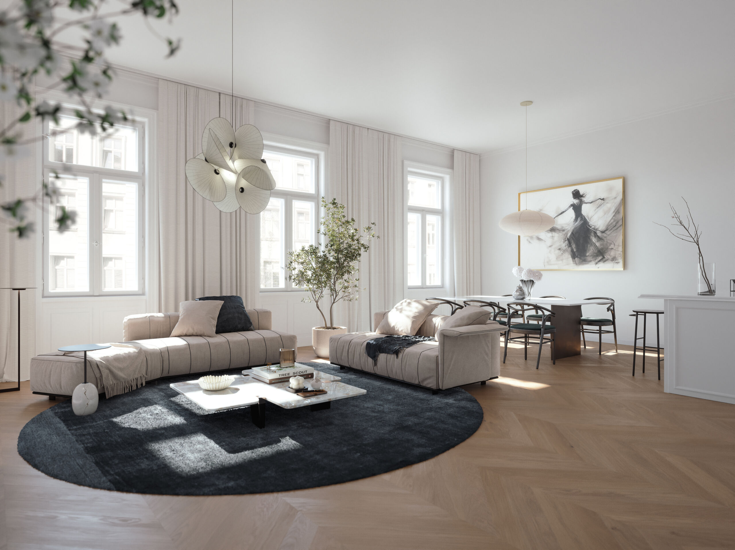 Exklusive Altbauwohnung Le Petit Paris Hahngasse 30 – stilvolles Wohnen mit französischer Eleganz und Wiener Charme