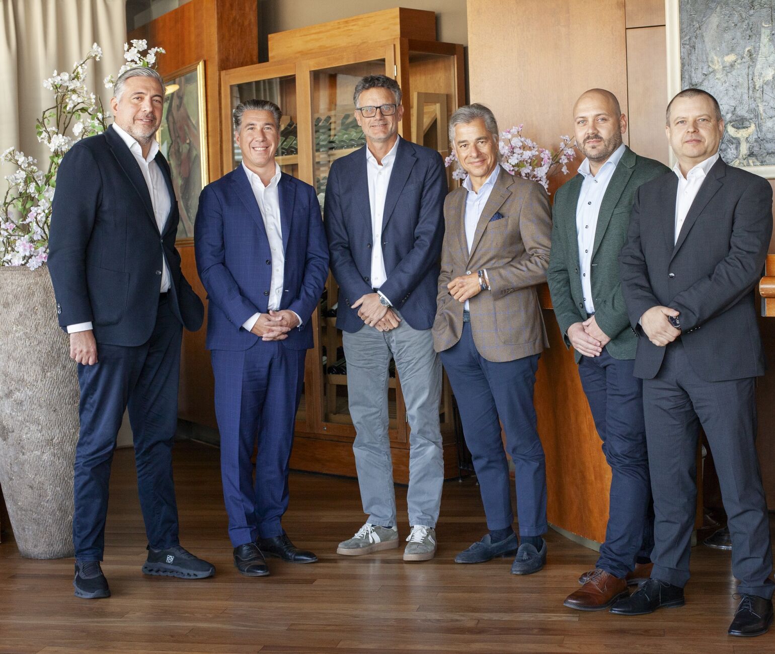 Andreas Holler, Geschäftsführer Buwog; Michael Schmidt, geschäftsführender Gesellschafter 3SI Immogroup; Walter Neumann, Geschäftsführer Valuita; Peter Ulm, geschäftsführender Gesellschafter allora Immobilien; Lukas Sattlegger, Geschäftsführer Glorit Bausysteme; Mario Bruckner-Simon, Geschäftsführer BSP Immobilien (v. l. n. r.) 