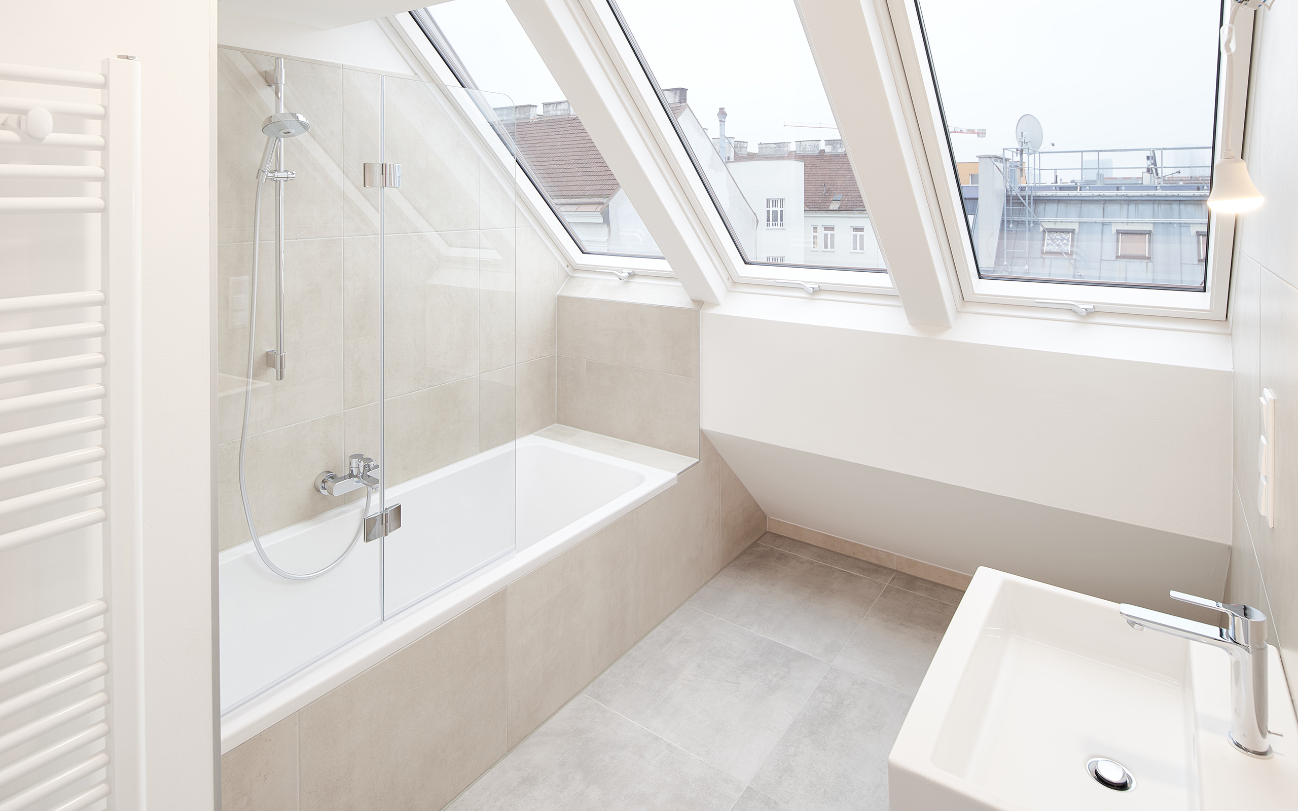 Wundervoll ausgestattete und helle Badezimmer im Neubauprojekt in der Van-der-Nuell-Gasse 78 1100 Wien