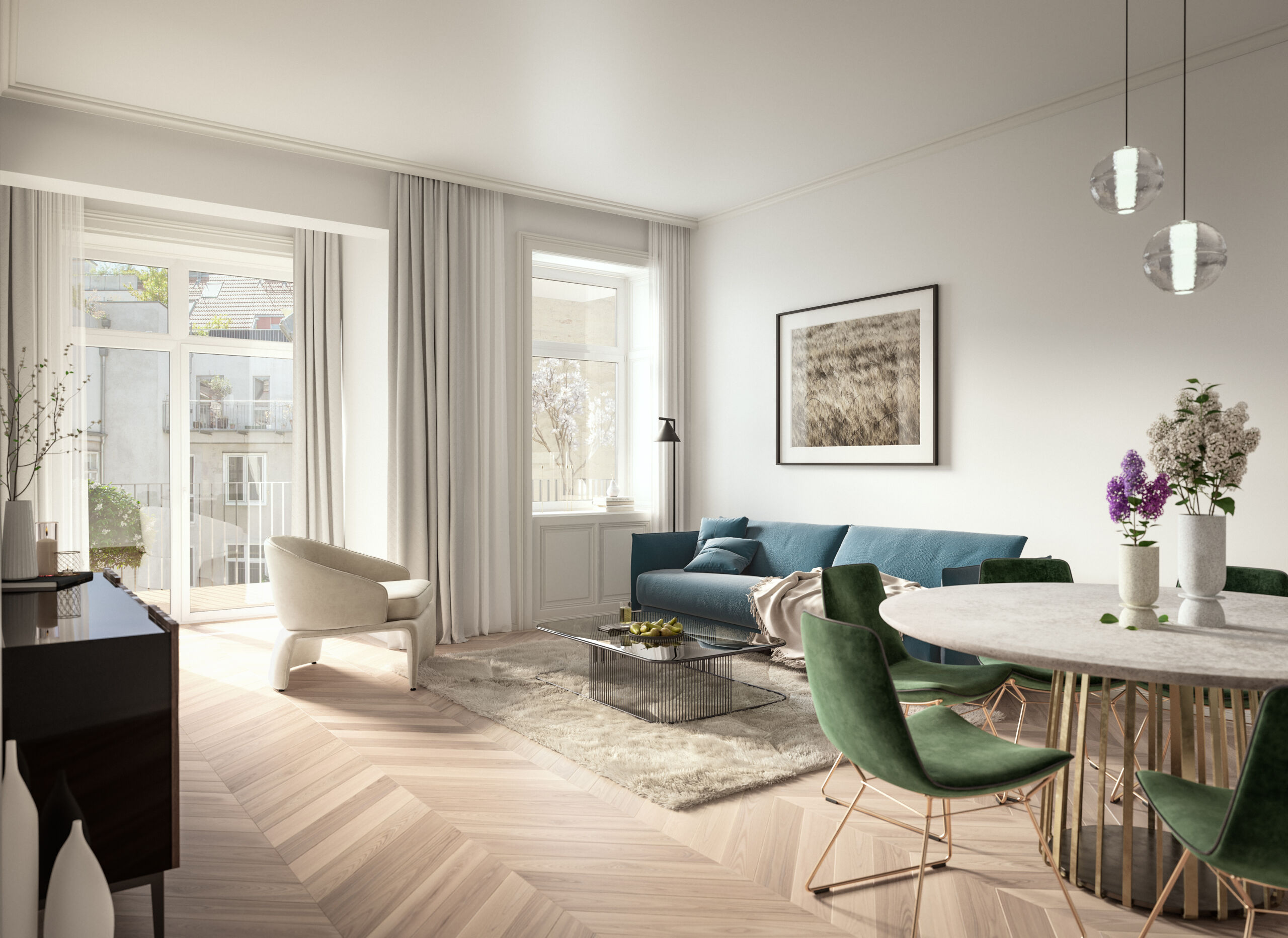 Hochwertig revitalisierte Eigentumswohnungen und luxuriöse Dachgeschoßwohnungen im einzigartigen 3SI-Stil versprechen ein Wohngefühl der Extraklasse. 