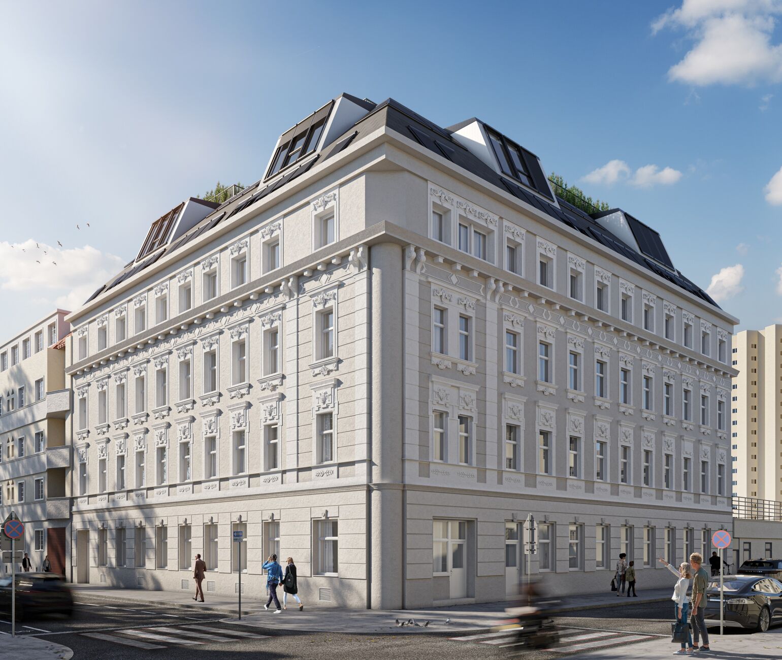 Im von der 3SI Immogroup revitalisierten Stilaltbau Two Souls in der Meißnergasse 2 in Kagran gelangen 26 vielfältige Eigentumswohnungen über 3SI Makler in den Verkauf.